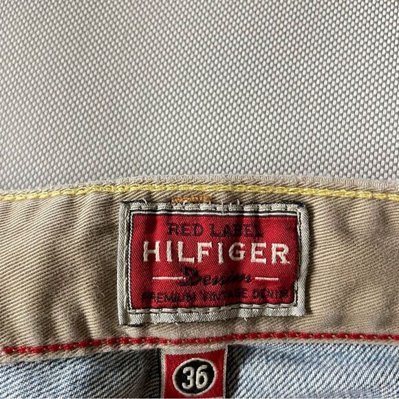 Y2K Baggy Tommy Hilfiger Red Label Carpenter Cut Denim Jeans Men’s Size 36 Waist - Picture 7 of 10